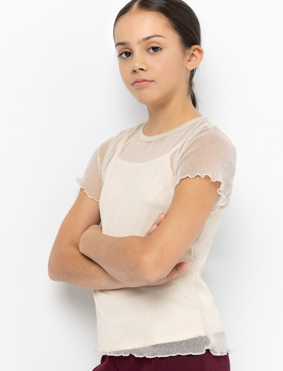 Sheer Lettuce-edge T-shirt