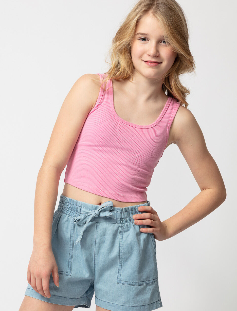 Camisole courte côtelée