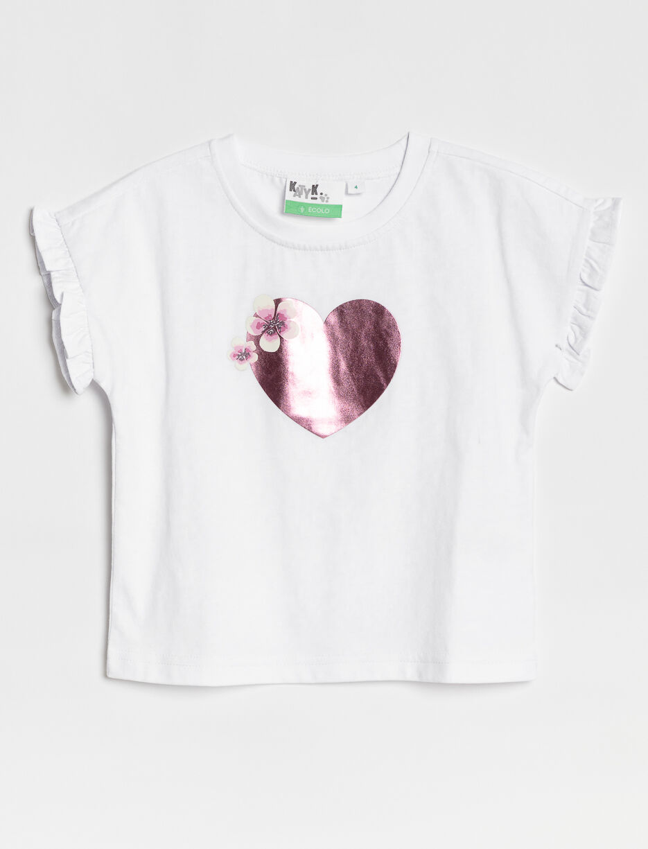 T-shirt imprimé à volants