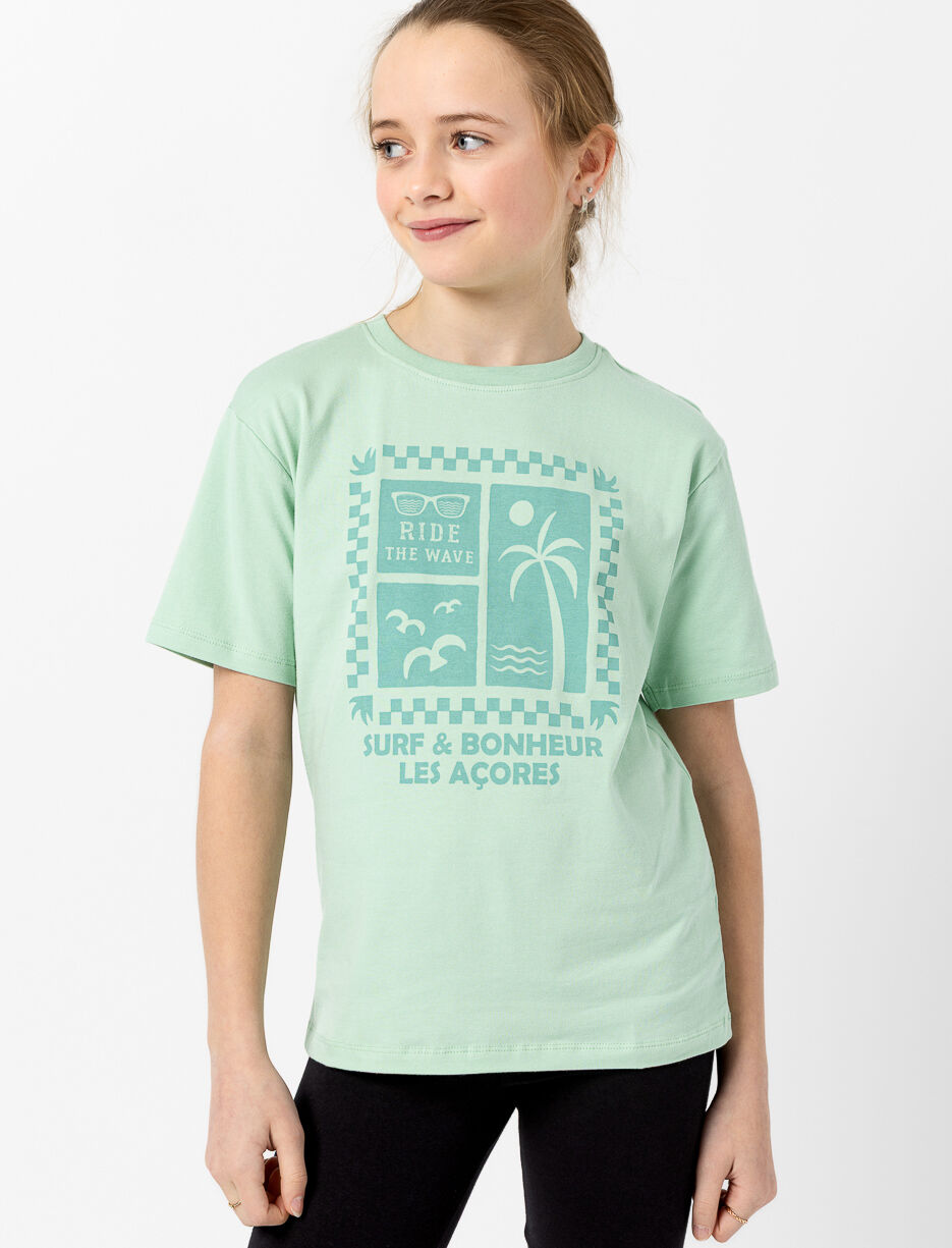 T-shirt imprim&eacute; &agrave; col rond