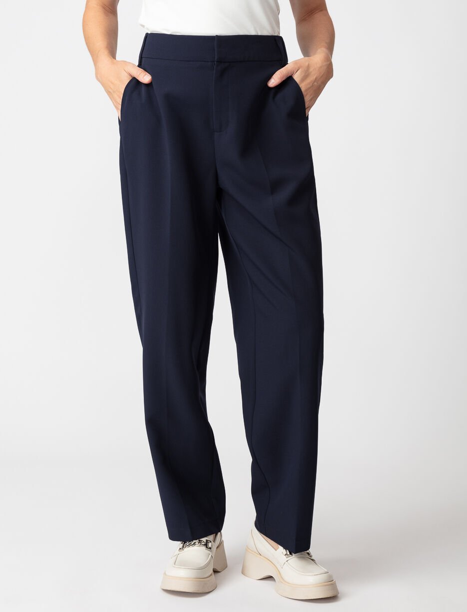 Pantalon droit à taille haute