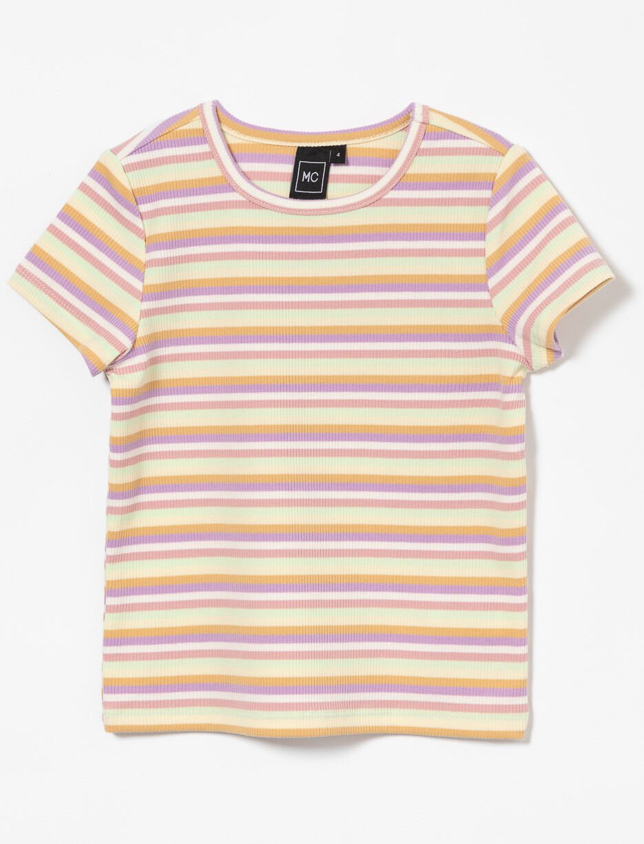 Ribbed Striped T-shirt - Little Girl
