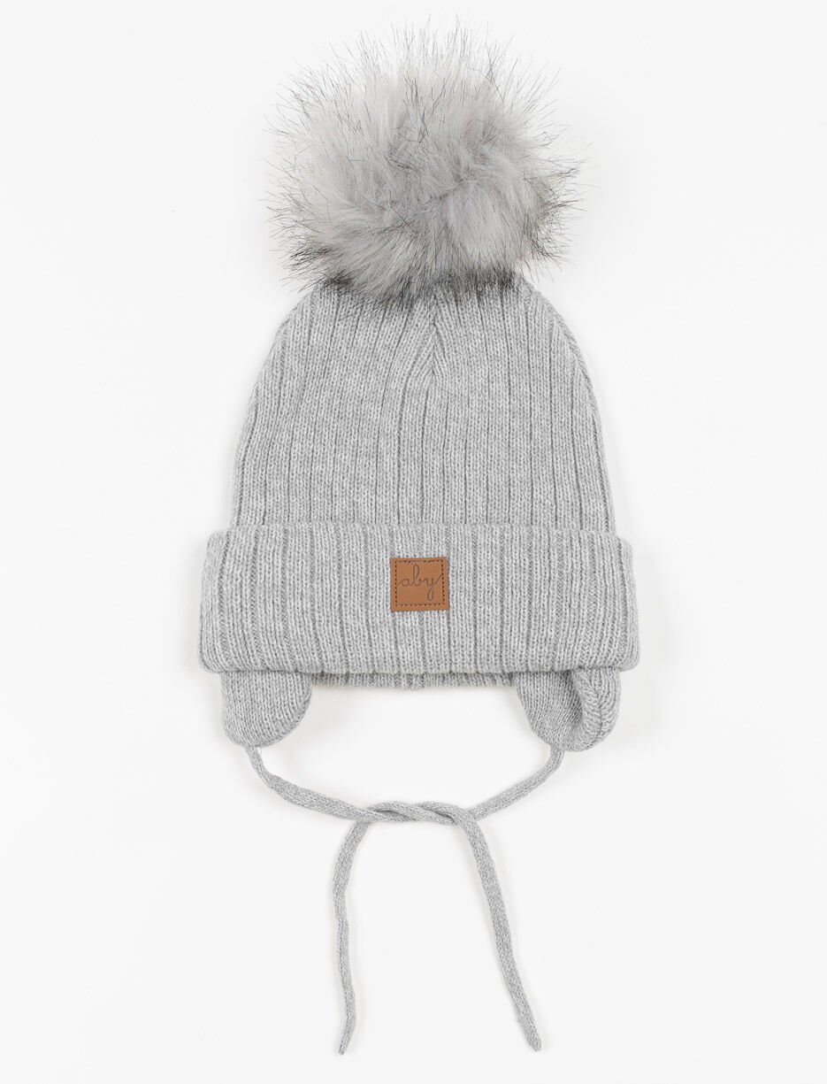 Tuque à revers et pompon - bébé