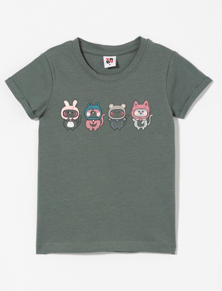 T-shirt imprimé à col rond - petite fille