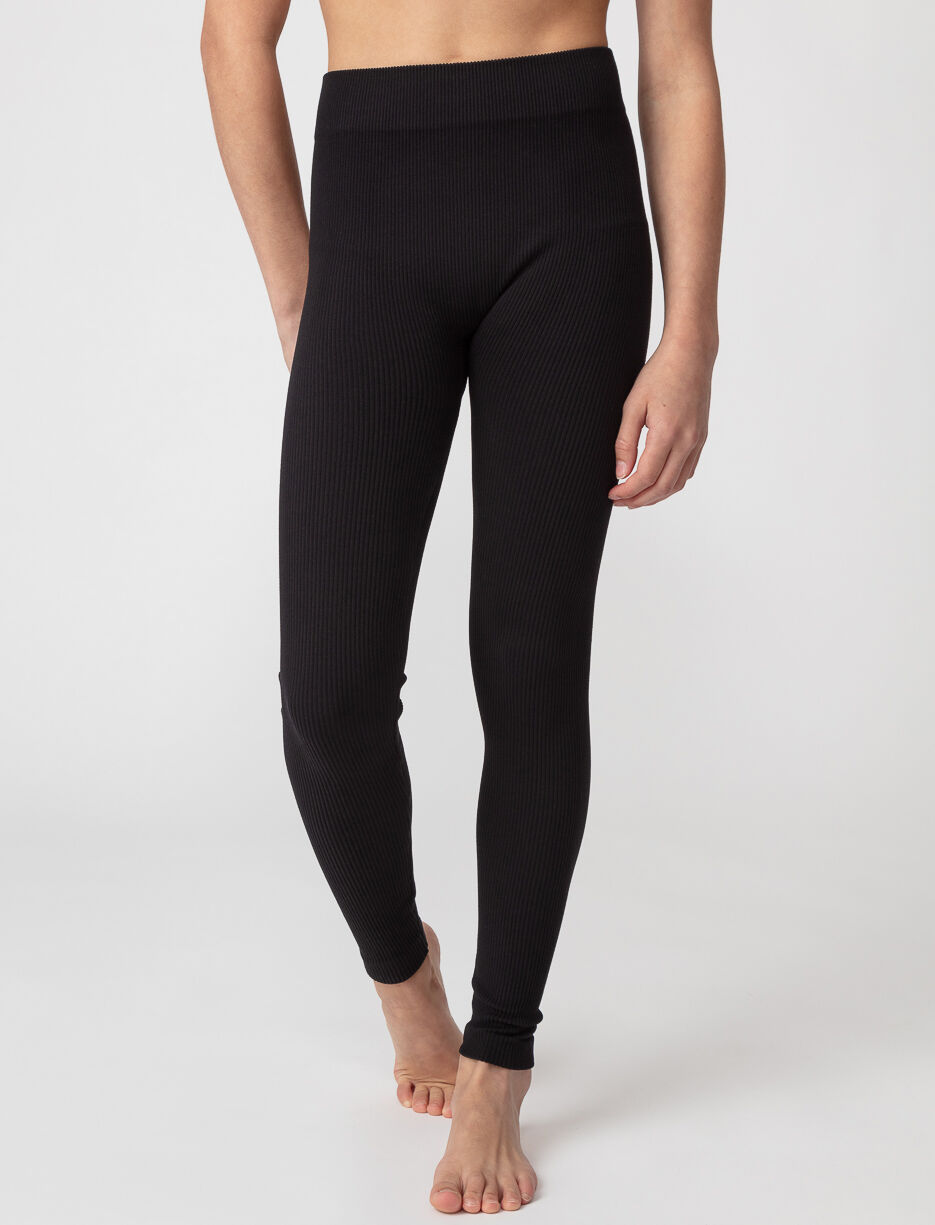 Solid Ribbed Leggings