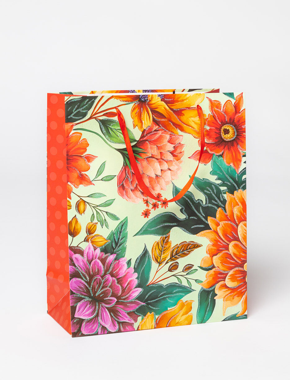 Sac cadeau fleuri