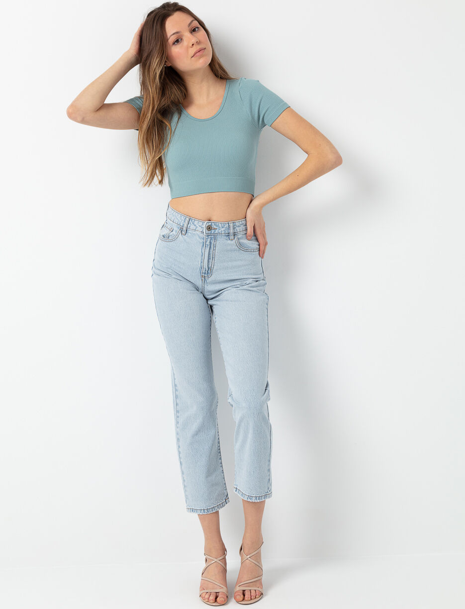 Jean droit à taille régulière