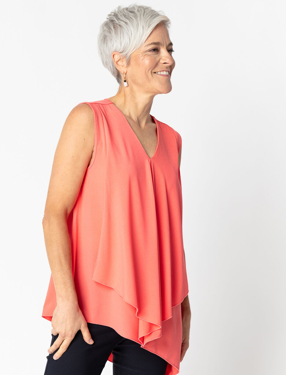 Camisole asym&eacute;trique unie