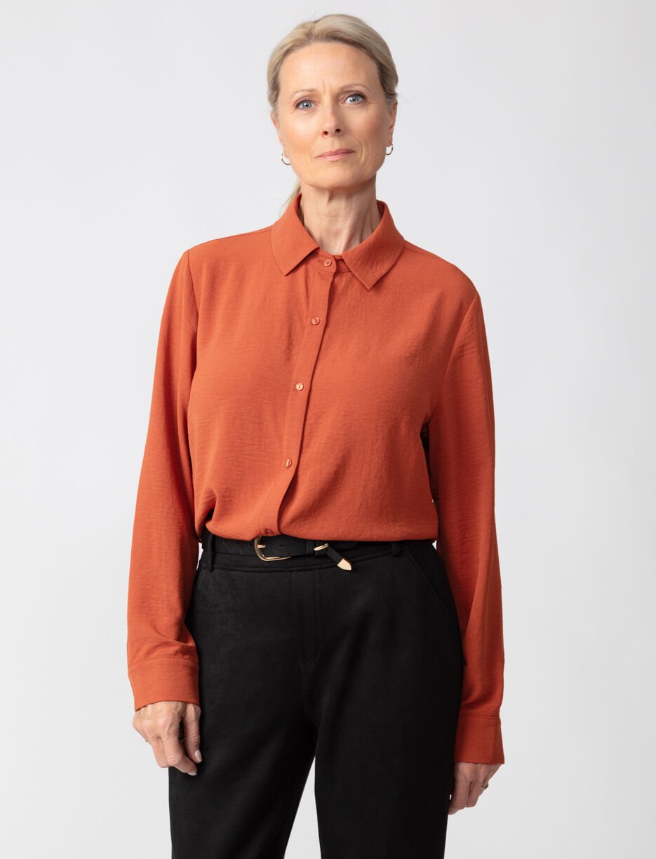 Solid Long-sleeve Blouse