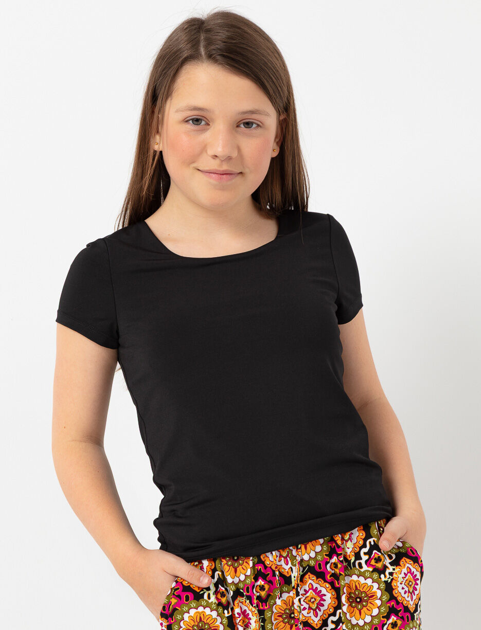 T-shirt ajust&eacute; &agrave; col carr&eacute;