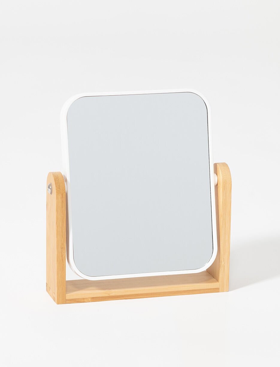 Miroir sur pied en bambou