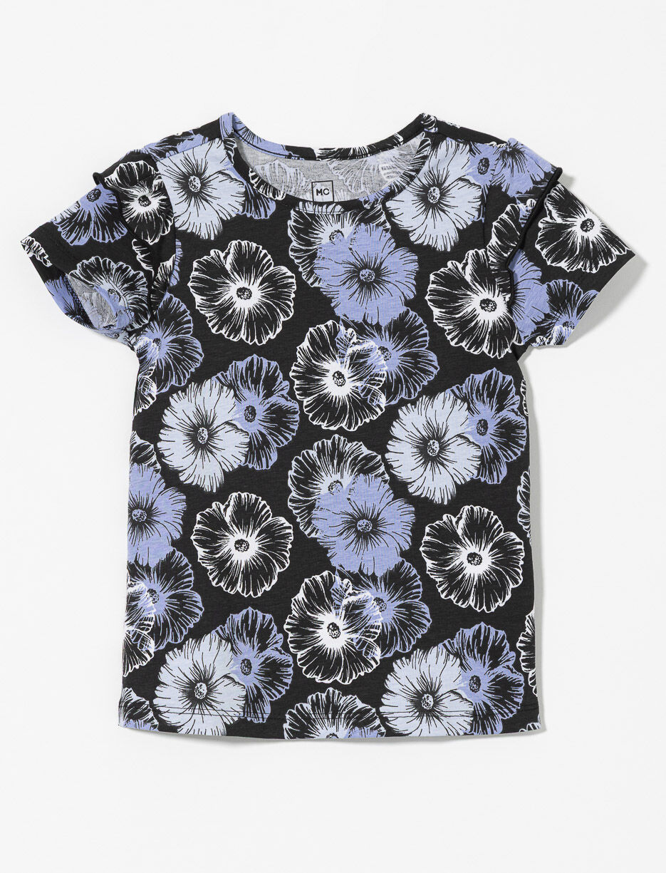 T-shirt imprim&eacute; &agrave; volants - petite fille