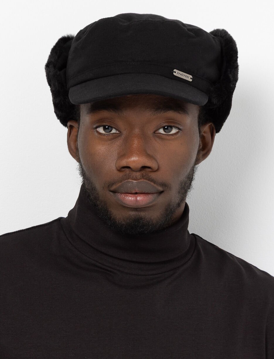 Casquette avec protège-oreilles et fausse fourrure