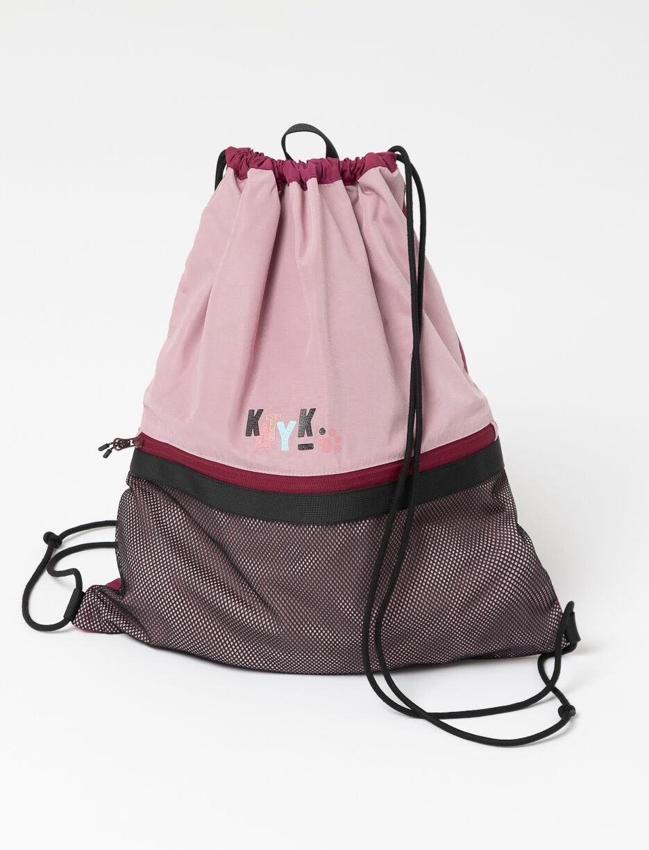 Drawstring Bag with Mesh Pocket