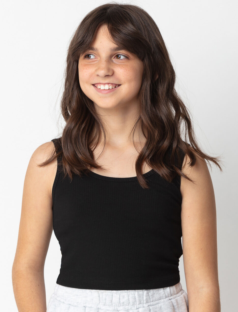 Camisole courte côtelée