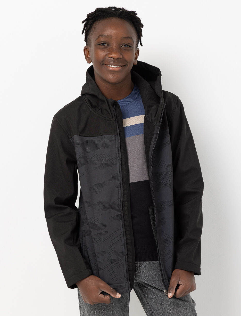 Zip-up Hoodie Jacket with Camouflage Print