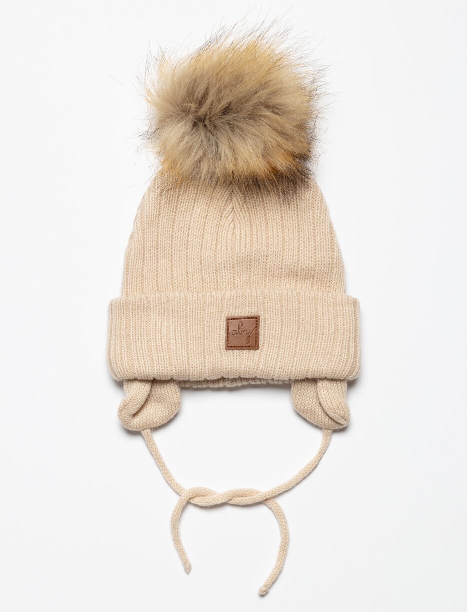 Tuque à pompon et oreilles - bébé