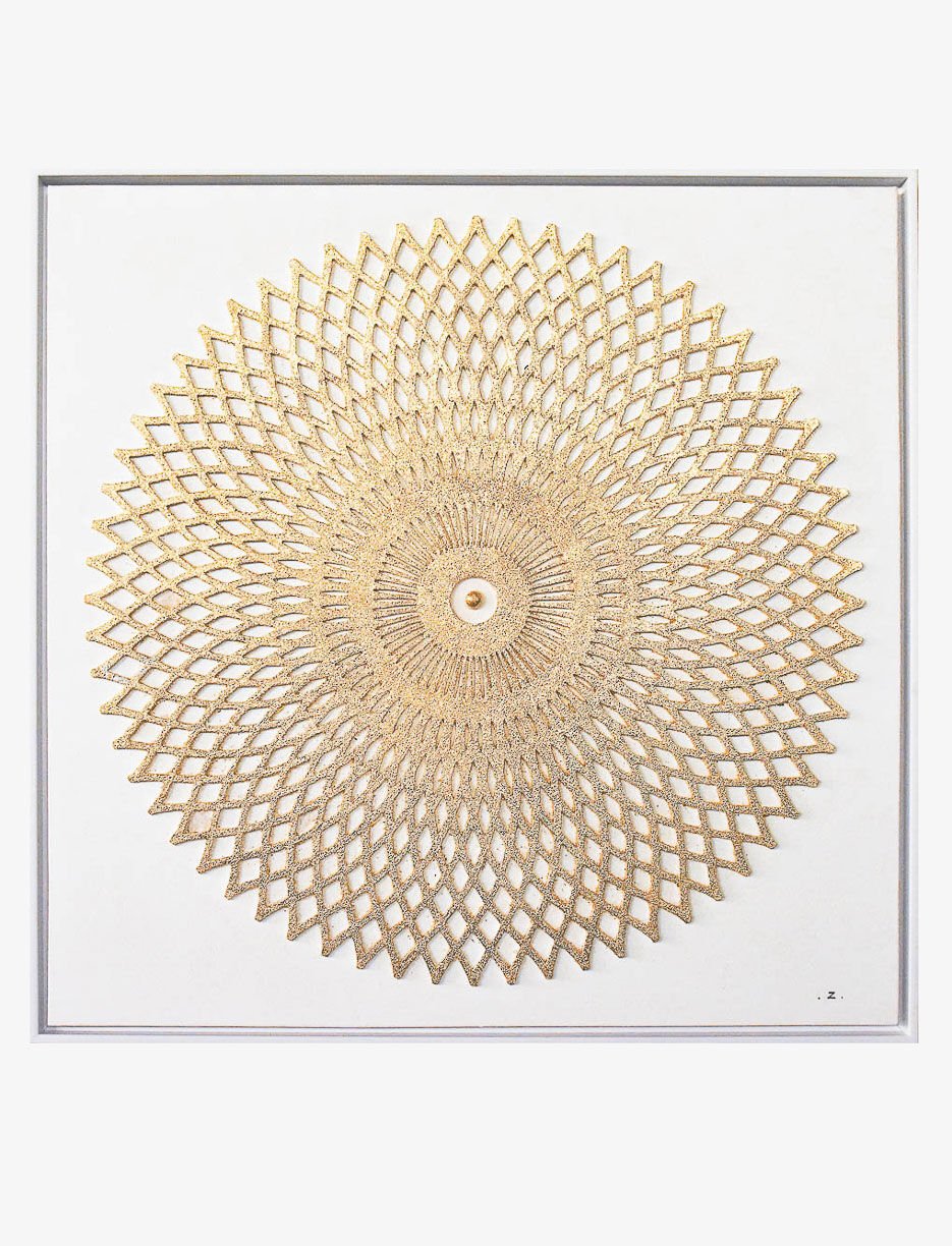 Toile encadrée médaillon en plâtre Toile encadrée médaillon en plâtre