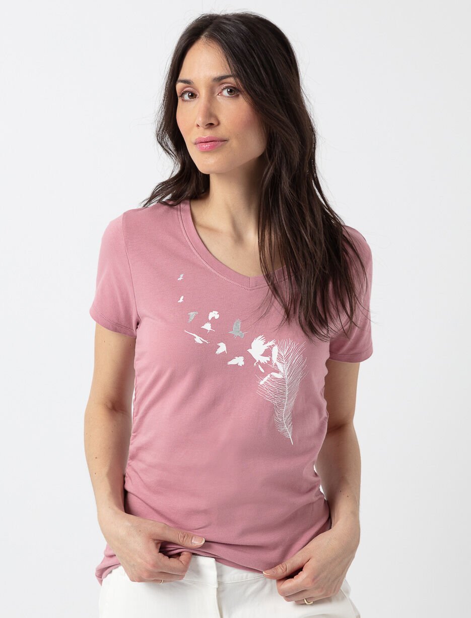 Graphic V-neck T-shirt