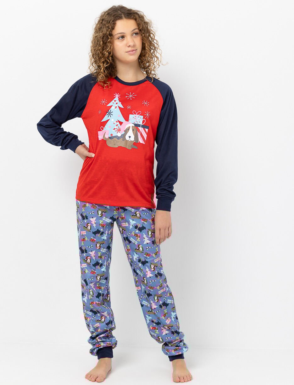 2-piece Christmas Print PJ Set