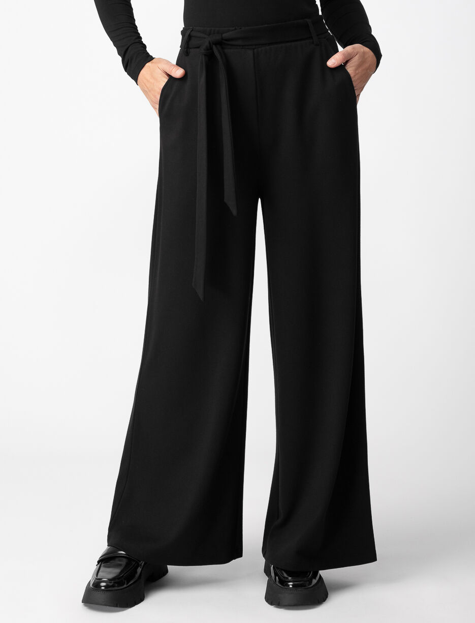 Pantalon jambe large &agrave; enfiler