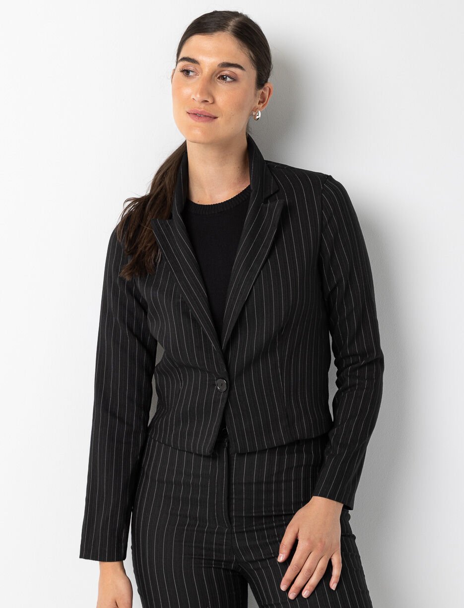 Veston court à rayures