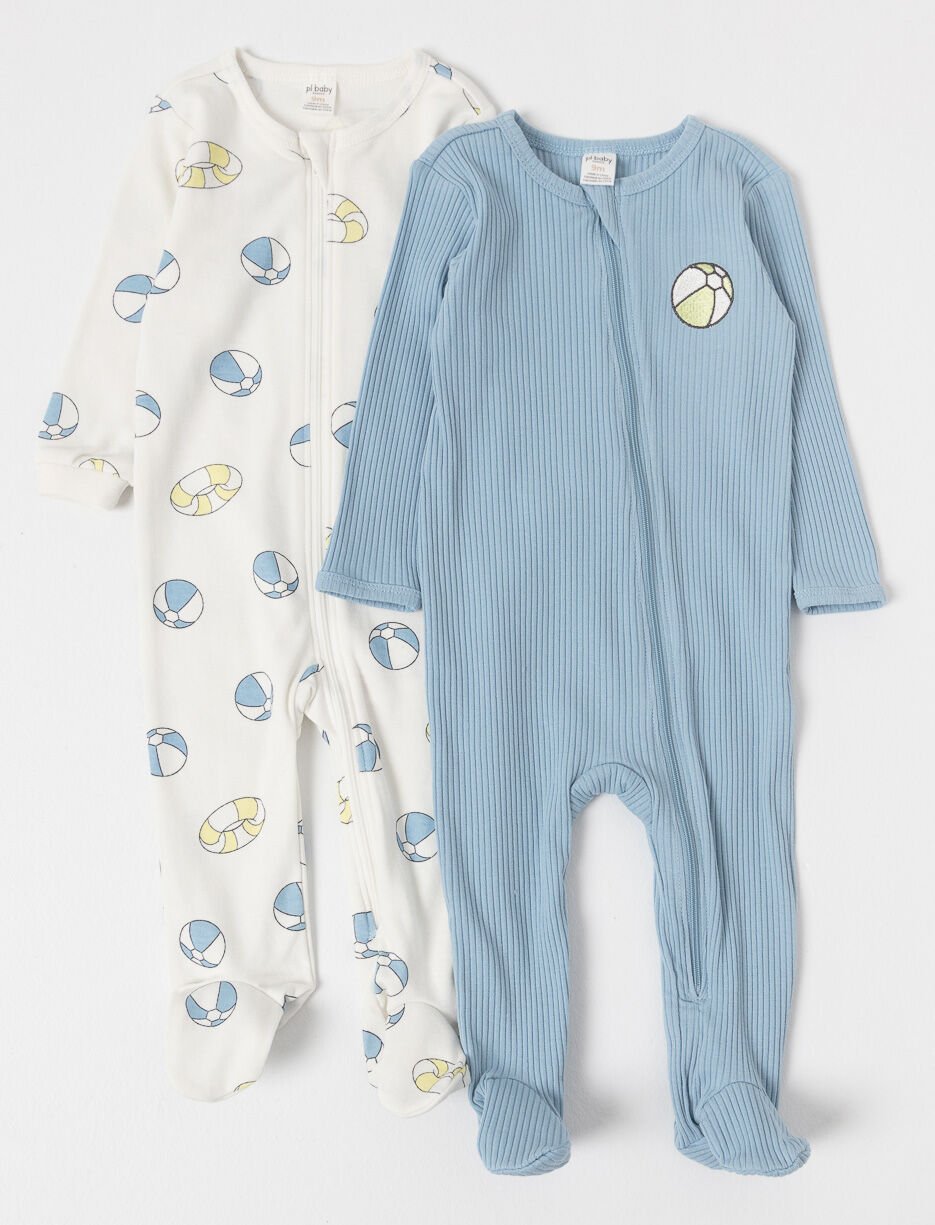 Printed Onesie PJs - Pack of 2