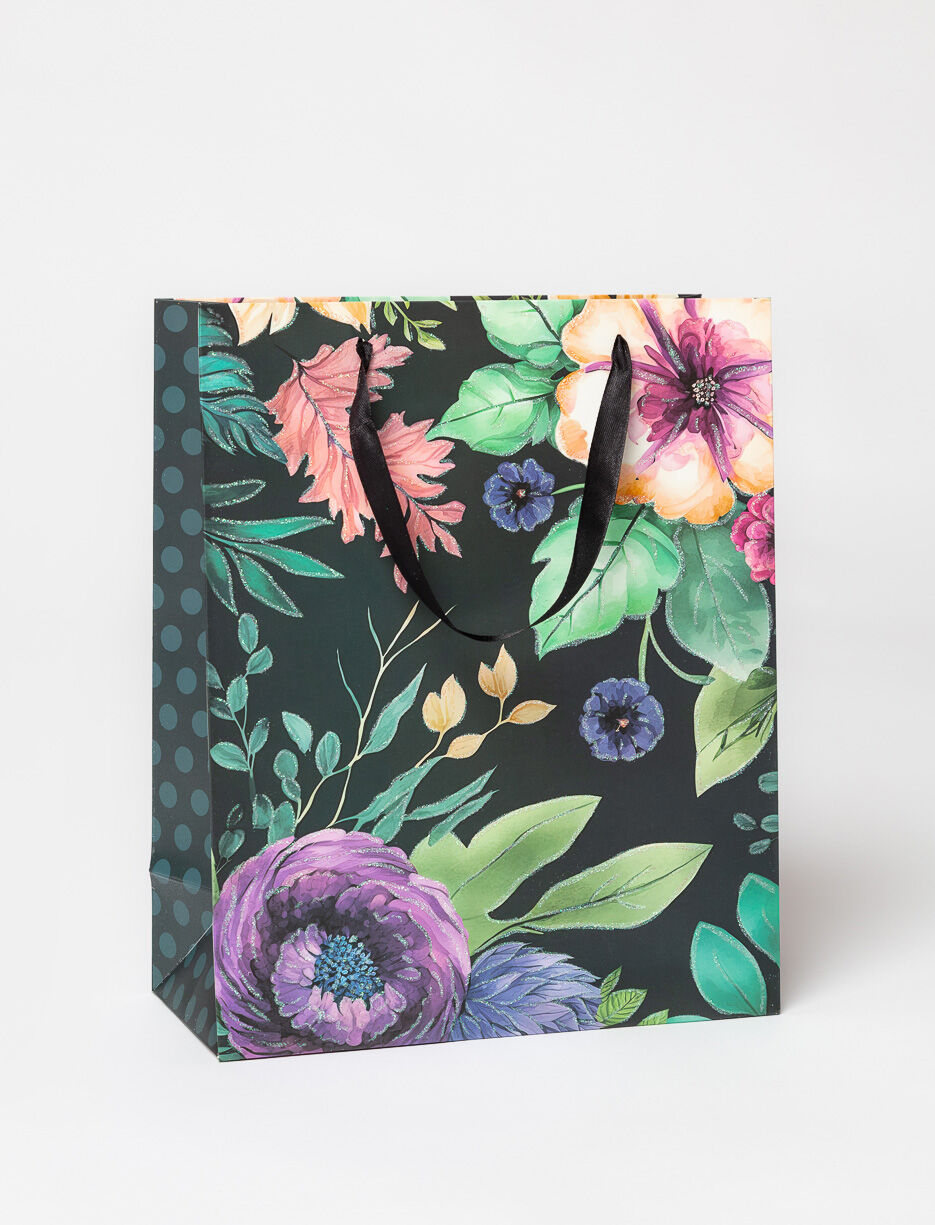Sac cadeau fleuri