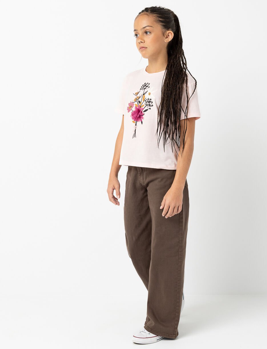 Pantalon jambe large à taille régulière Pantalon jambe large à taille régulière