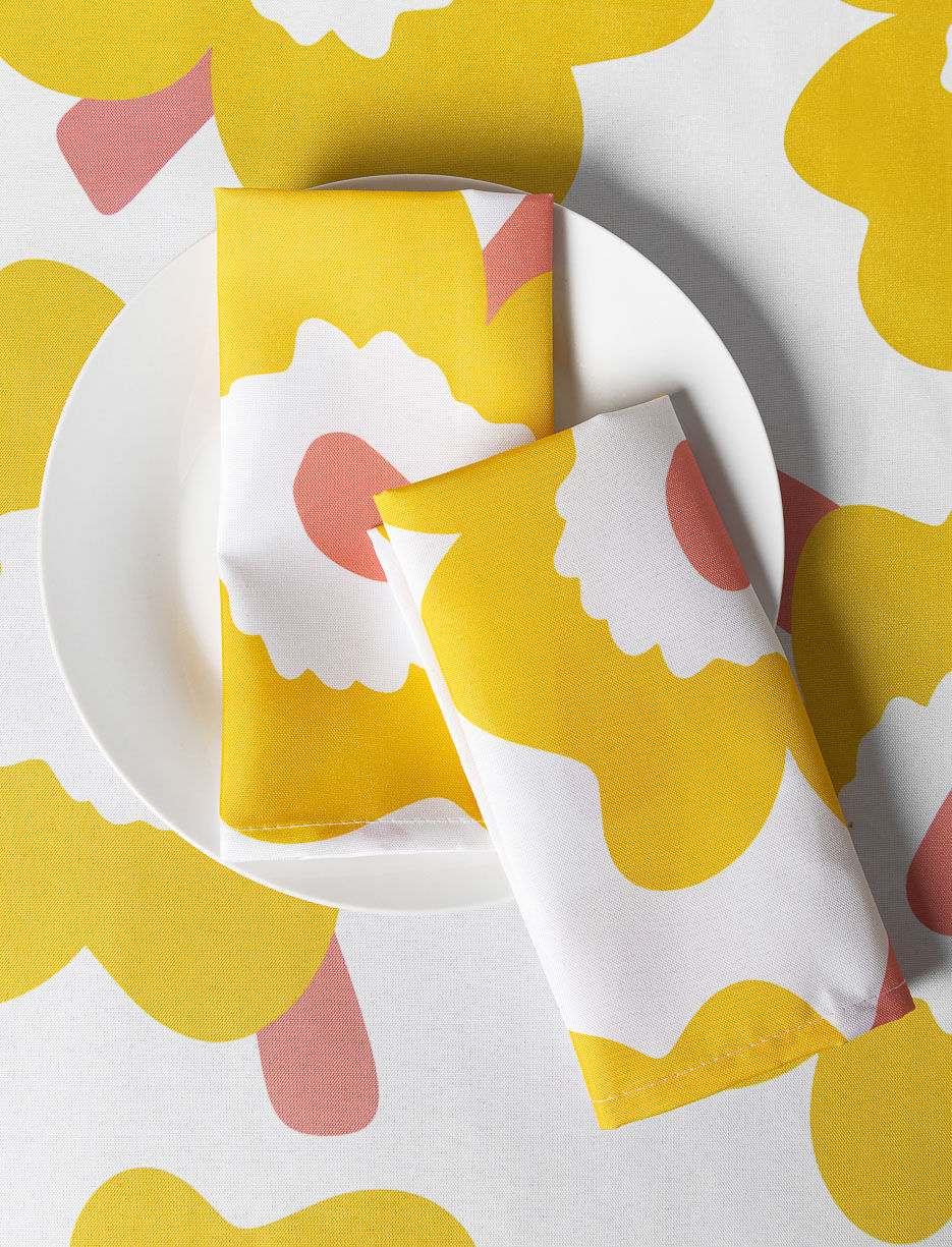 Serviettes de table fleuries - paquet de 2