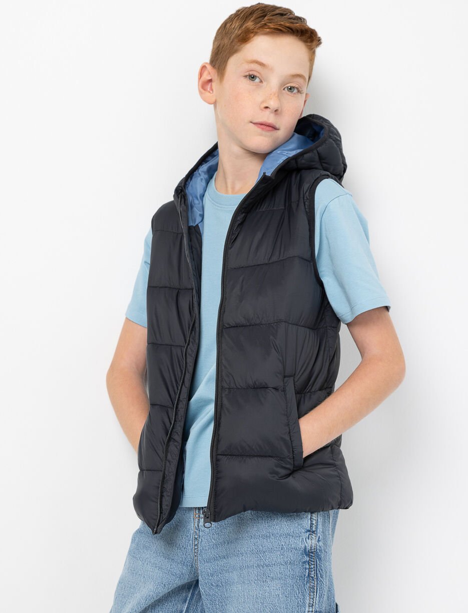 Hooded Quilted Sleeveless Jacket