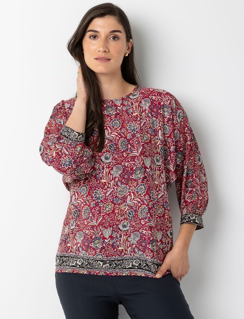 Blouse ample à imprimé floral
