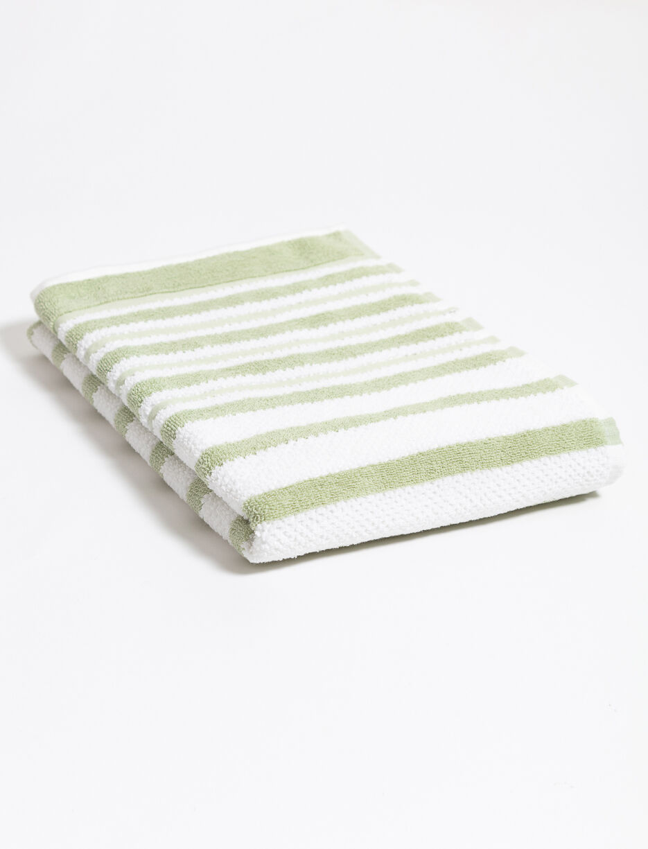 Bath Sheet with Textured Stripes