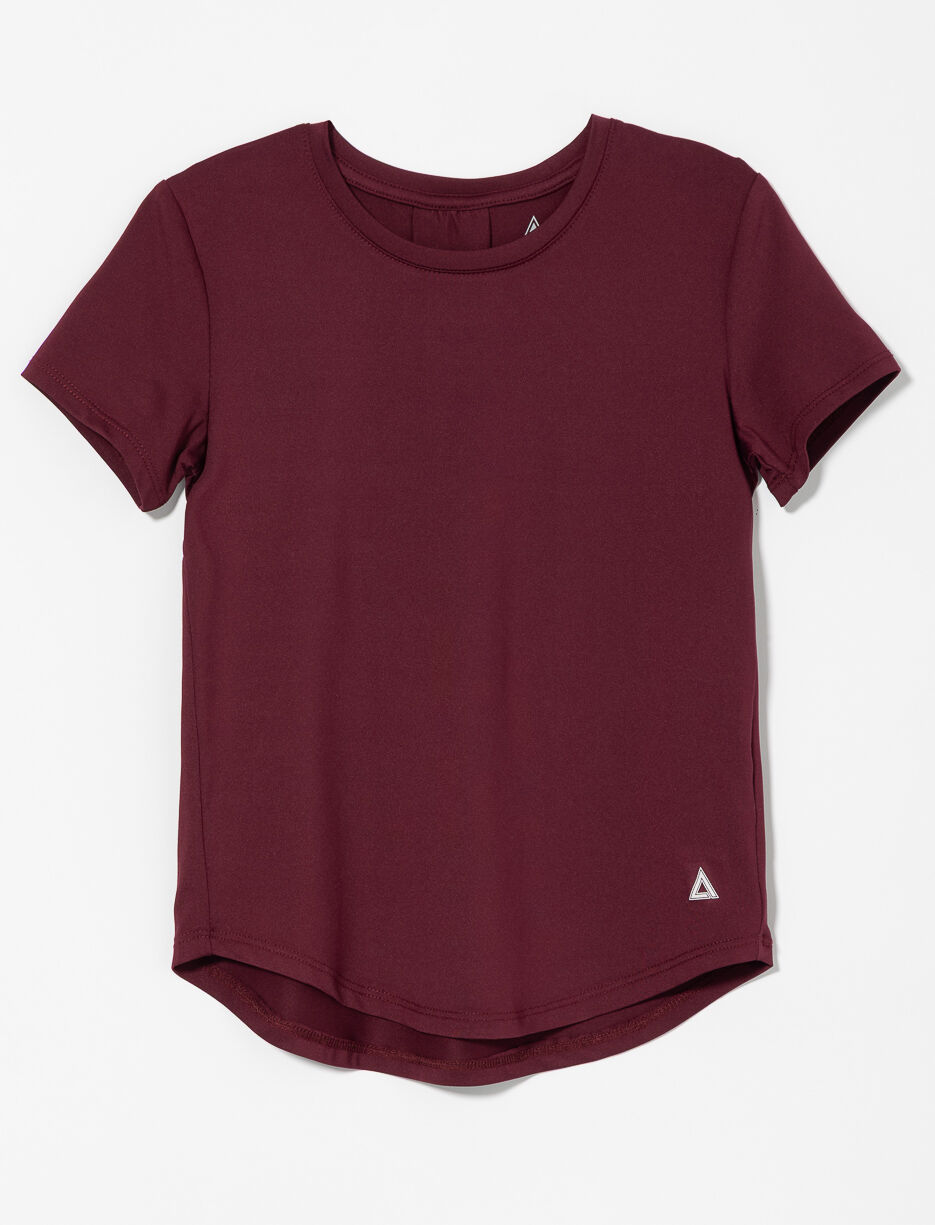 T-shirt de sport à ourlet courbé - petite fille