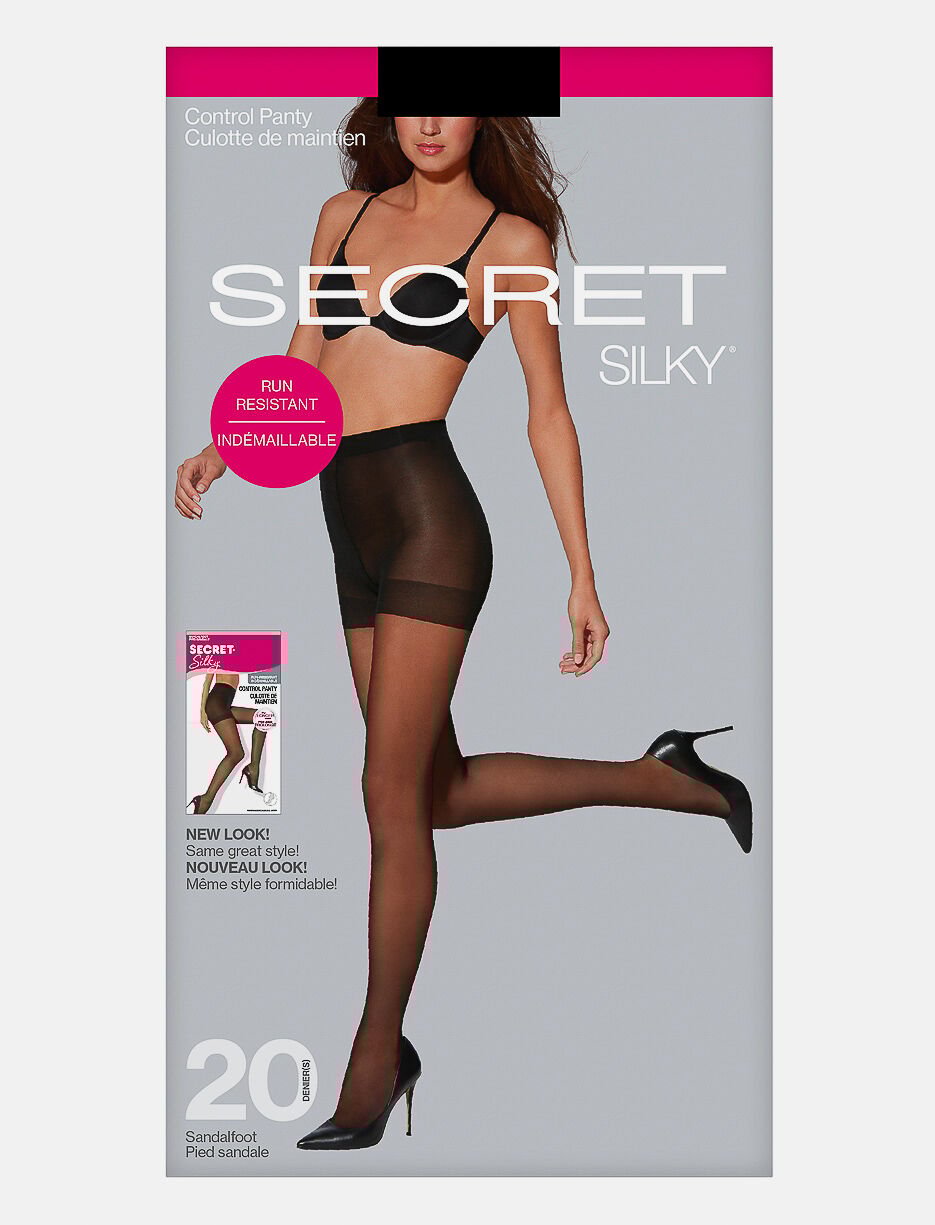 Collant noir indémaillable avec culotte de maintien