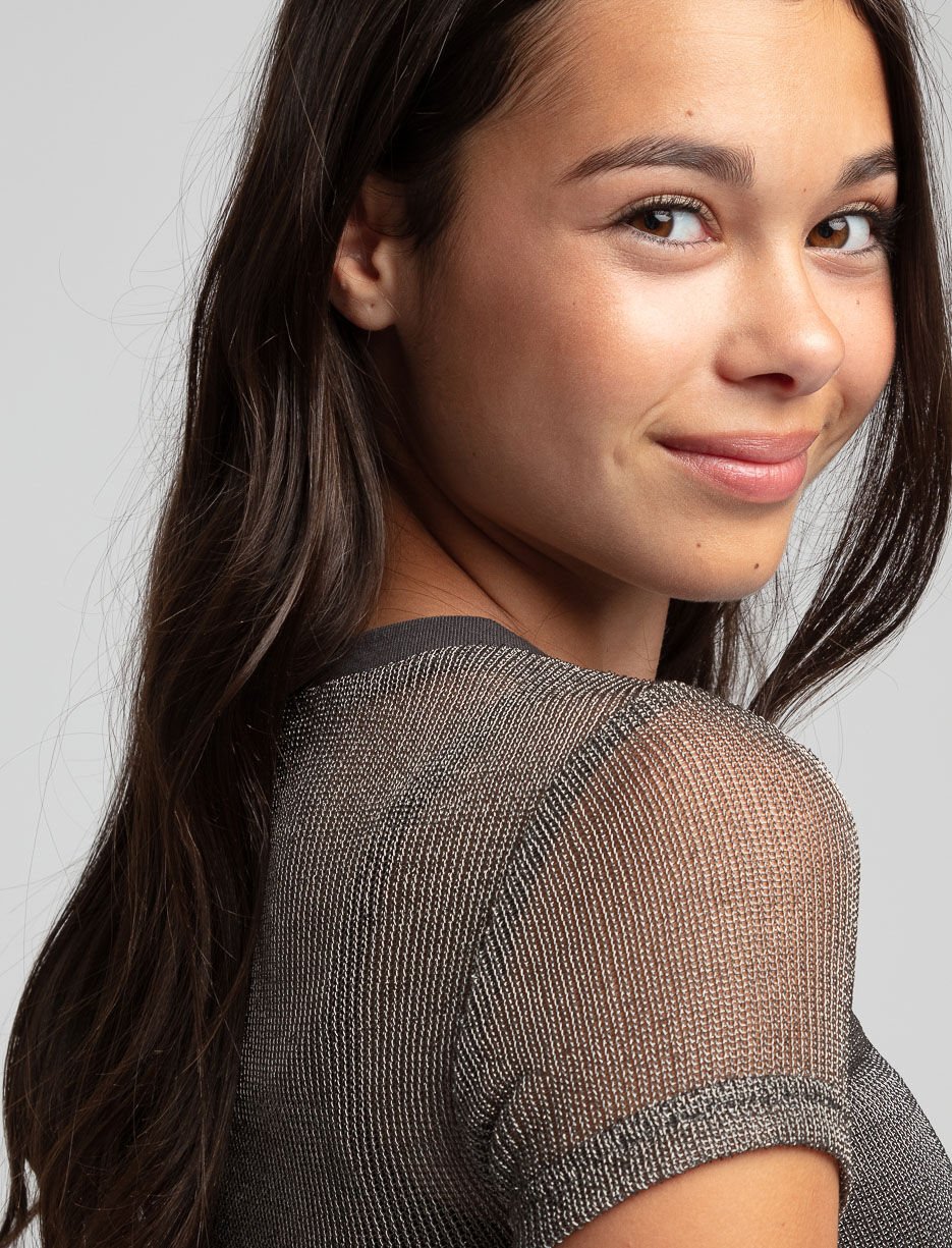 T-shirt court en filet