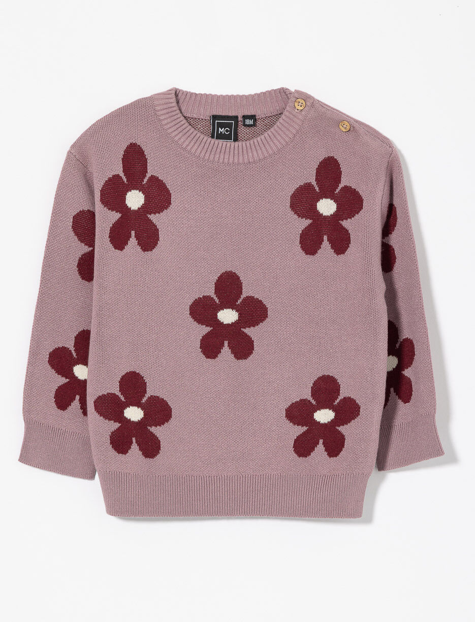 Chandail en tricot à fleurs 