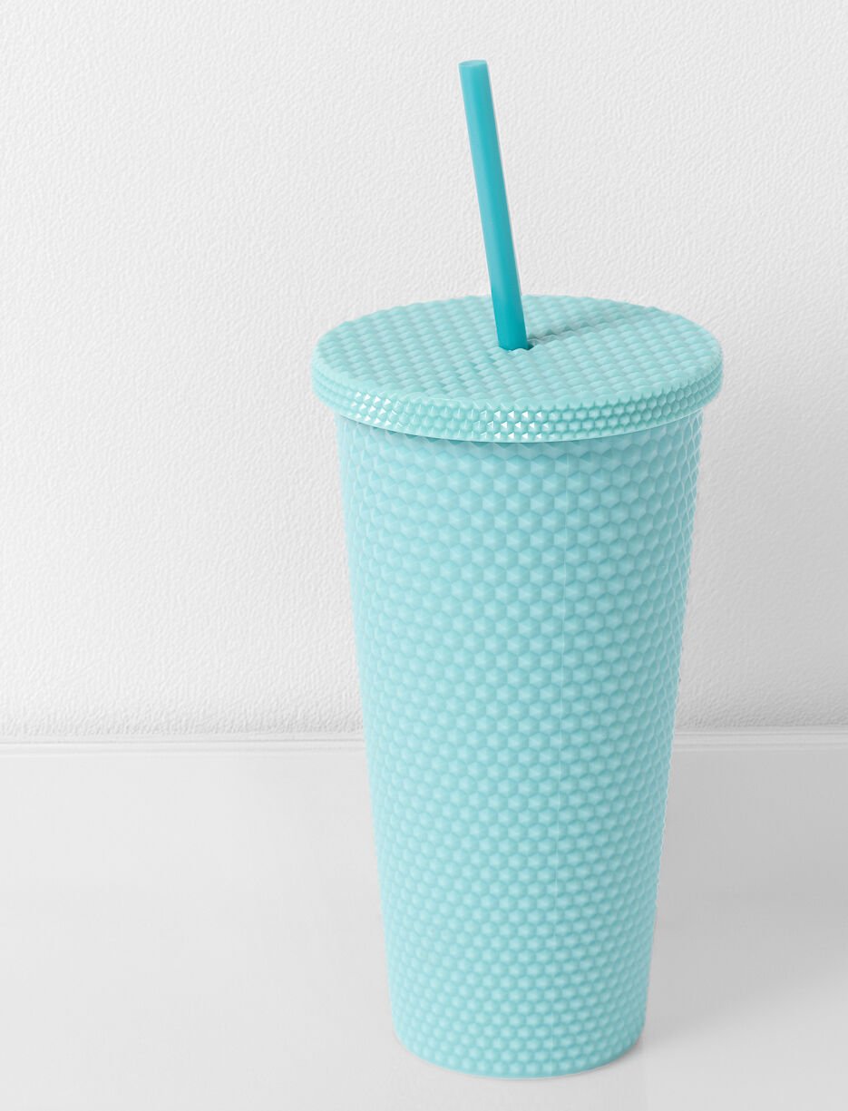 Textured Travel Cup with Straw