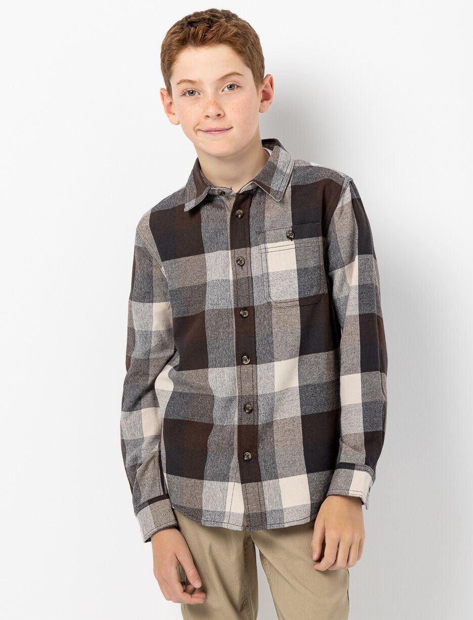 Chemise en flanelle à carreaux avec poche