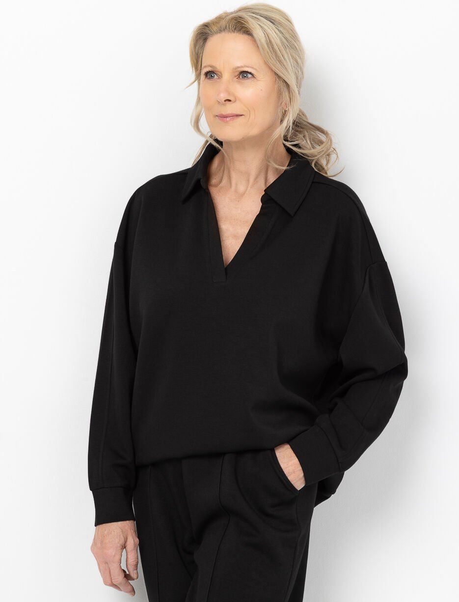 Polo-collar Sweatshirt