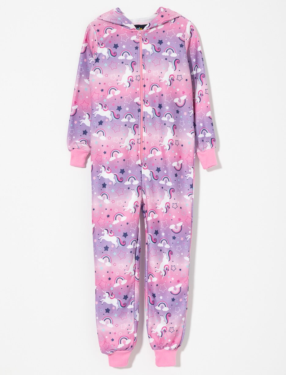 Pyjama 1 pièce imprimé à capuchon