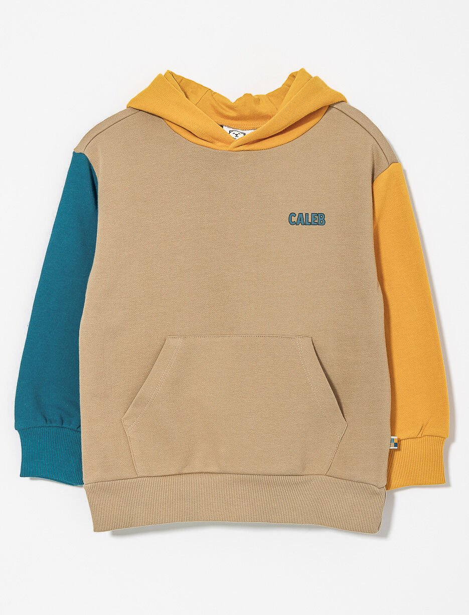 Organic Cotton Colour Block Hoodie - Little Boy