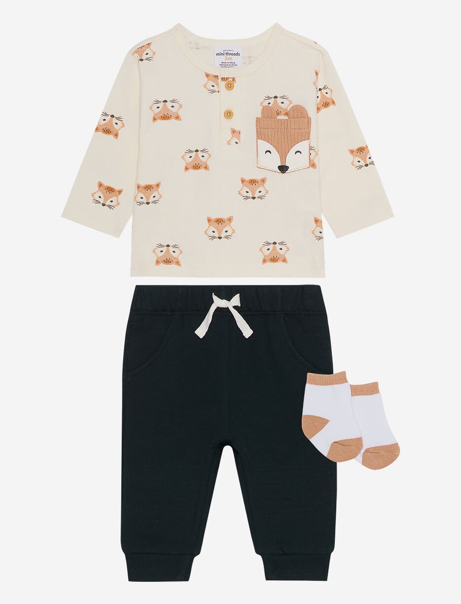 Ens. 2 pièces chandail renards et pantalon jogger