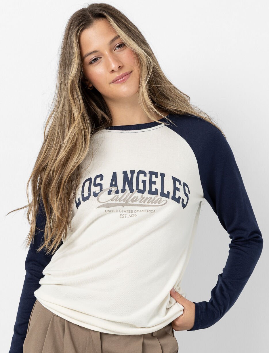 Chandail imprim&eacute; &agrave; manches raglan