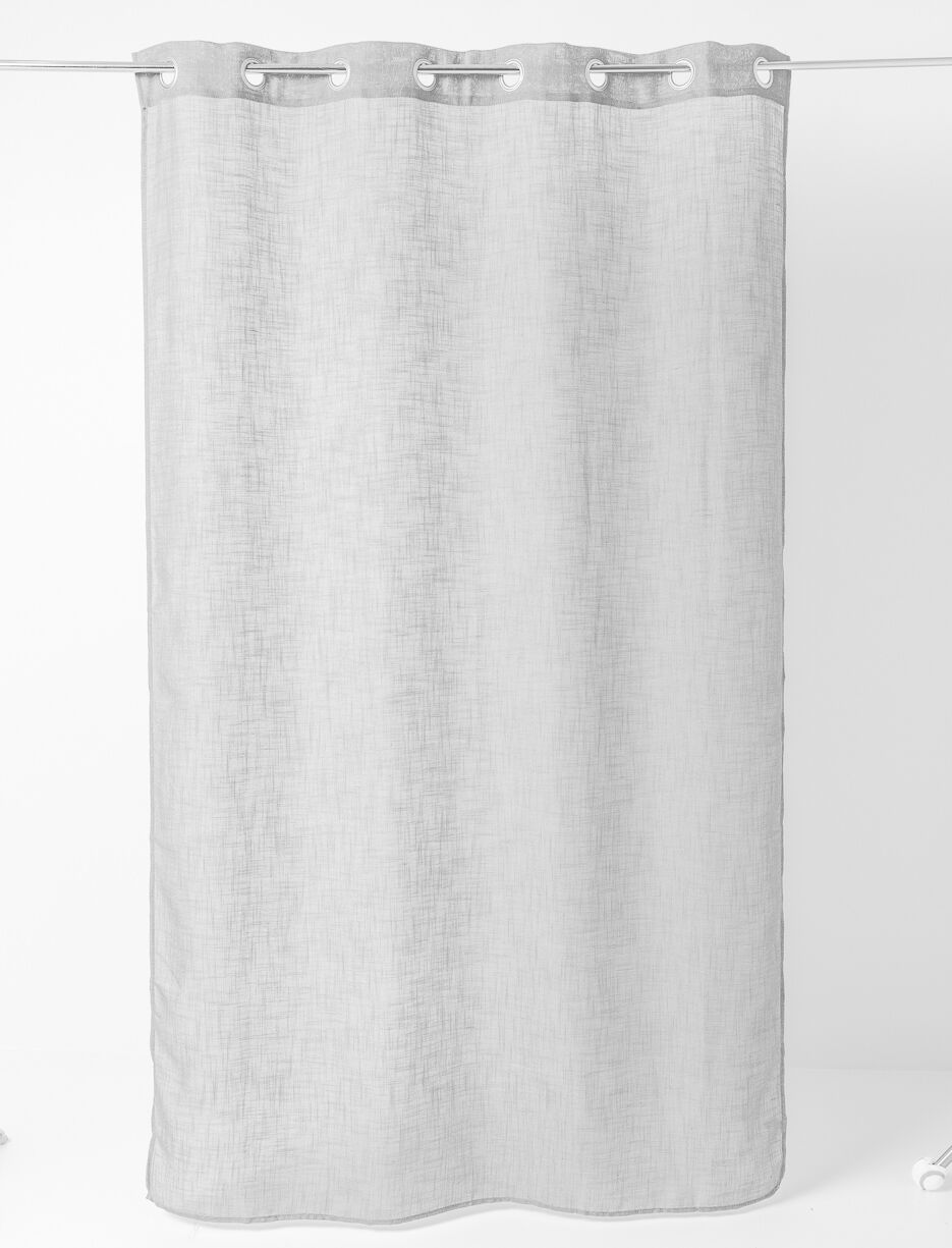 Linen-look Sheer Curtain Panel