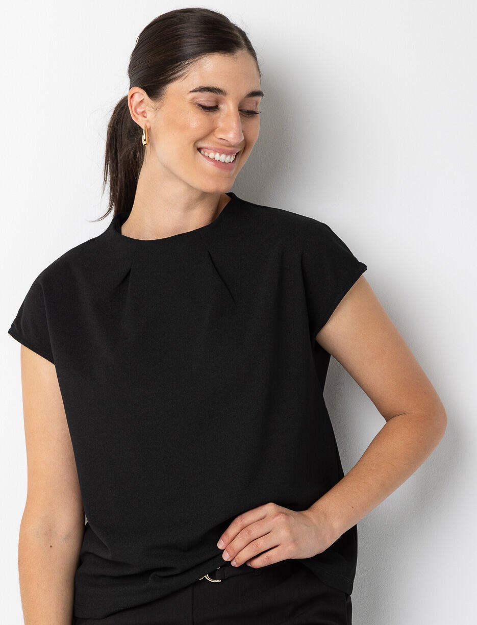 Dolman Sleeve Funnel-neck T-shirt