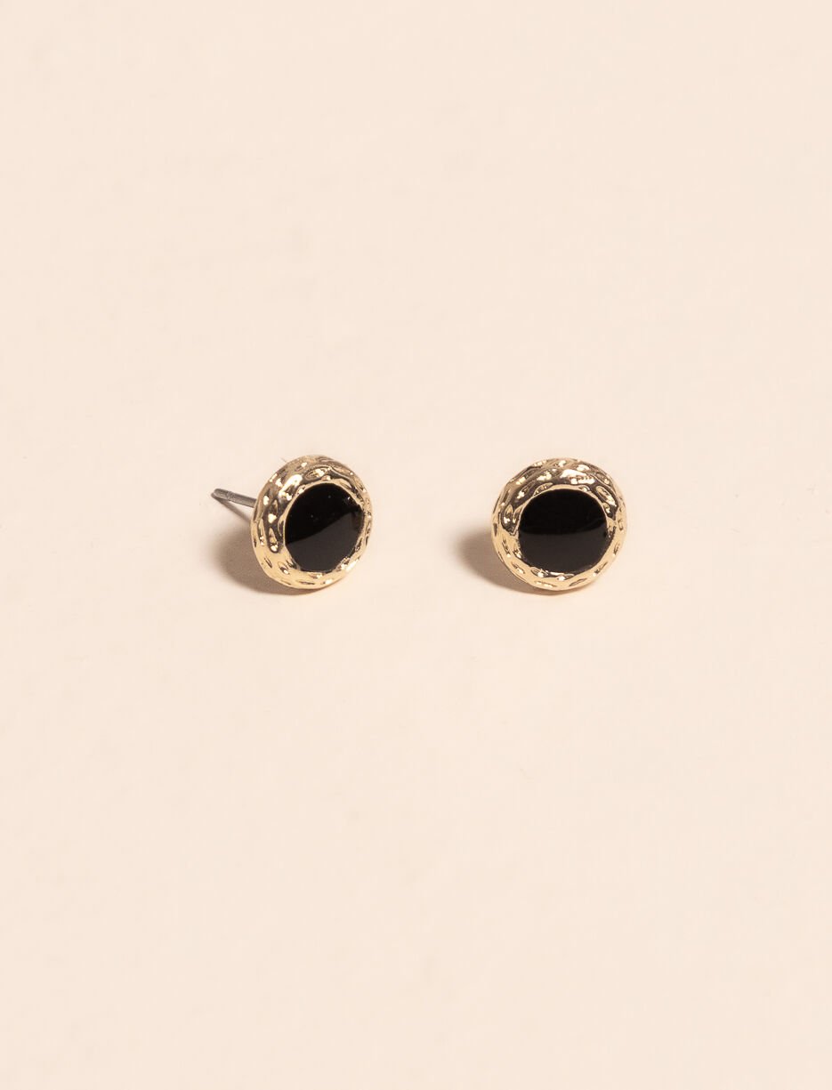 Round Stud Earrings with Epoxy
