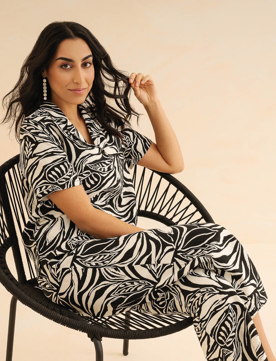 Blouse imprimée à col chemisier