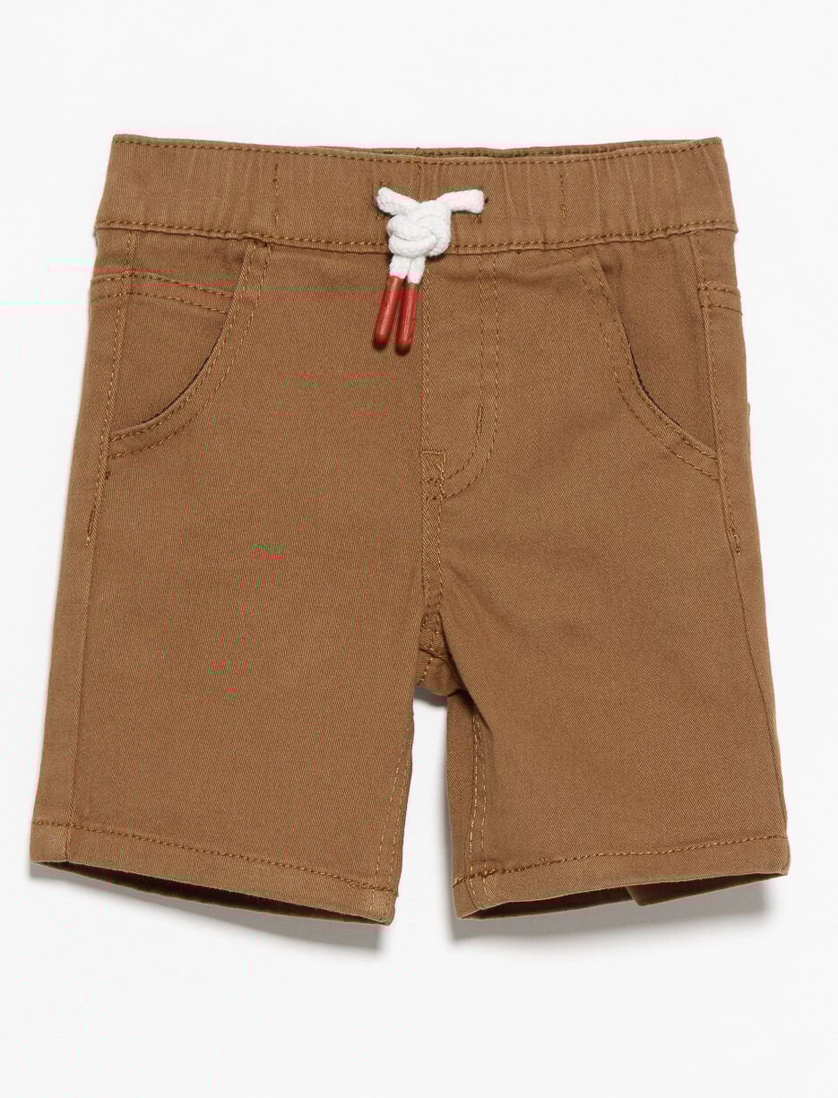 Solid Shorts with Elastic Waistband