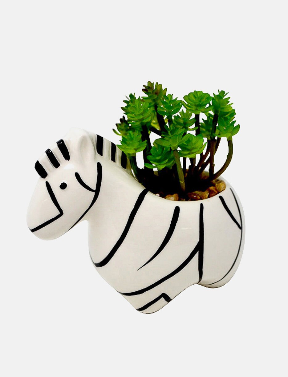 Plante artificielle en pot zèbre Plante artificielle en pot zèbre